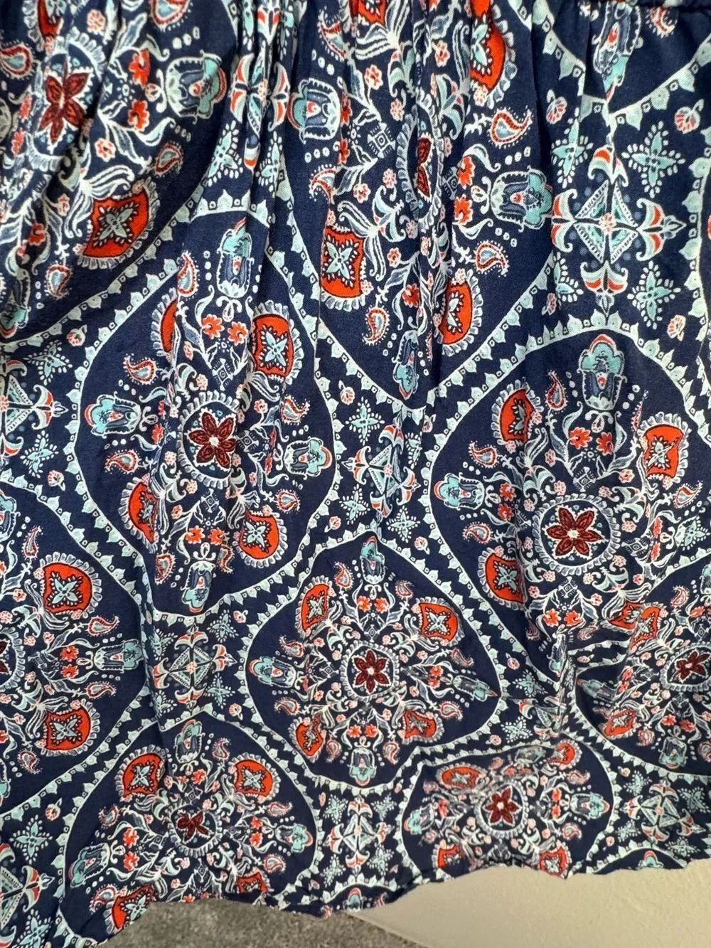 EUC torrid Paisley Ruffle Babydoll Top Blouse Tank - Picture 6 of 9